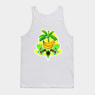 Banana Tree with Bananas and Tropical Parrot Tank Top